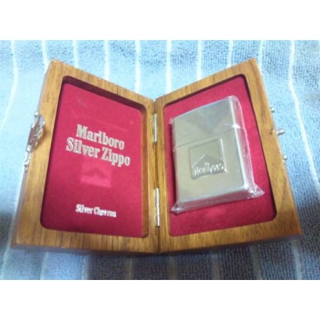Marlboro very limited Sterling Silver wooden box of zippo good number